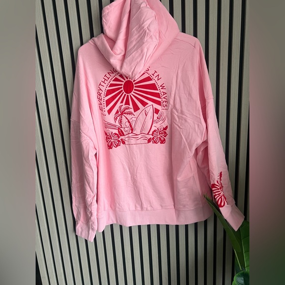 NWOT Pink Hoodie with Red Graphic - Picture 5 of 6